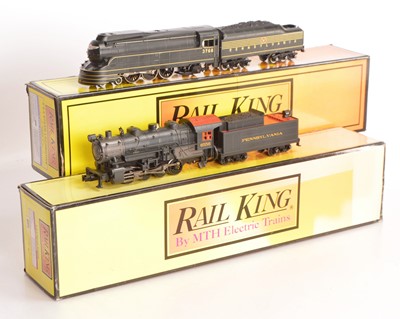 Lot 528 - MTH Rail King 0 Gauge ProtoSound Pennsylvania Railroad Streamlined & Switcher Steam Locomotives (2)