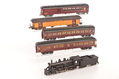 Lot 537 - Varney 0 Gauge 4-4-2 "Atlantic" & 4 kit/scratch built wood sided passenger cars (5)
