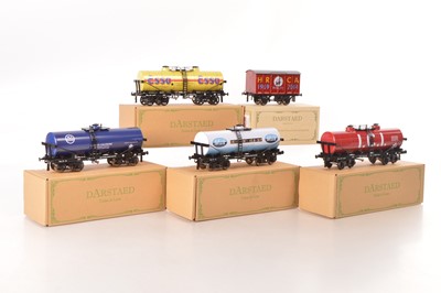 Lot 557 - Darstaed 0 Gauge Modern issue group of bogie Tankers and Private owner van (5)