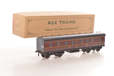 Lot 592 - Ace Trains 0 Gauge Modern issue Brian Wright Overlay Series LMS Full Brake Coach No. 30985