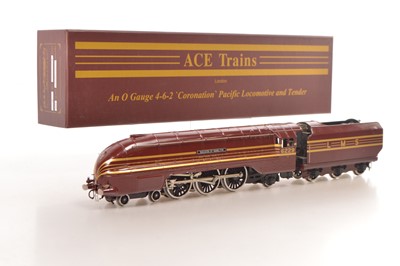 Lot 595 - Ace trains 0 Gauge modern issue E/12 LMS Coronation Class Locomotive "Duchess of Hamilton" 4-6-2