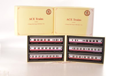 Lot 603 - Ace trains 0 Gauge modern issue C/13 BR Blood & Custard MK1 Coach Sets A&B