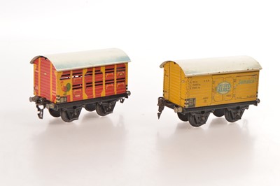 Lot 637 - Marklin 0 Gauge Poultry & Fyffes Banana wagon (2)