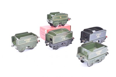 Lot 65 - Hornby 0 Gauge SR green and black and GWR green Tenders