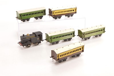 Lot 648 - Stronlite (Japan) 0 Gauge Locomotive and Passenger rolling stock (6)