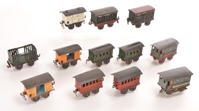 Lot 661 - Marklin 0 Gauge group of early Goods wagons (12)