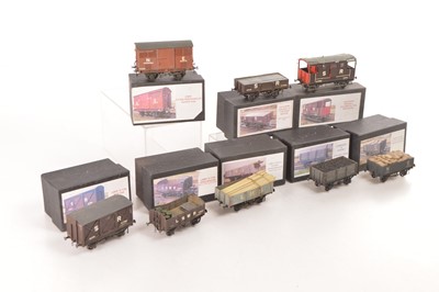 Lot 672 - Finescale Kitbuilt 0 Gauge Group of Goods wagons (8)