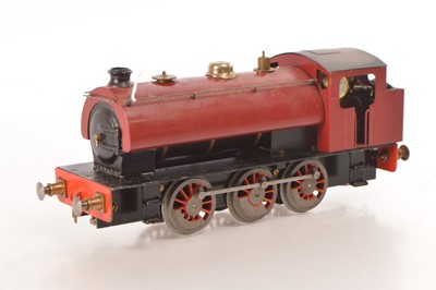 Lot 686 - Unknown Make Gauge 1 Live Steam Austerity 0-6-0ST Plain Red Locomotive