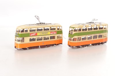 Lot 690 - A pair of 7mm Scale commerical/kitbuilt static Glasgow trams (2)