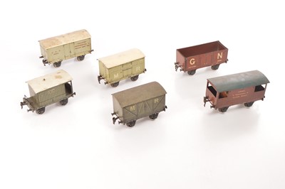 Lot 749 - Marklin / A.W Gamage LTD Gauge 1 Midland Railway & Great Northern Goods Wagons & Brakevans (6)