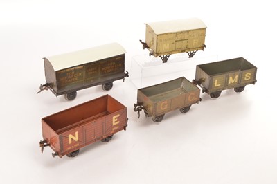 Lot 763 - Carette/Marklin Gauge 1 group of Goods wagons (5)