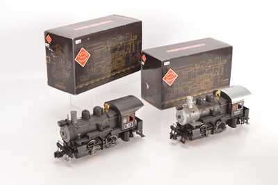 Lot 802 - Aristo Craft trains G Gauge pair of 0-4-0 American outline Steam locomotives (2)