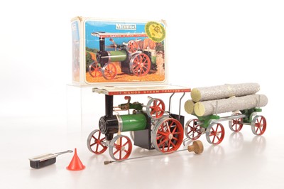 Lot 823 - Mamod TE1a Traction Engine & LW1 Lumber Wagon (2)