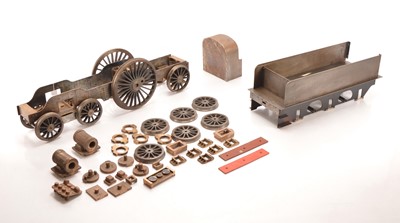 Lot 840 - A started 5" Inch Gauge Stirling "Single" 4-4-2 Chassis Castings & Tender Frames (qty)