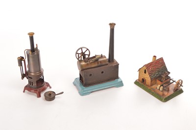 Lot 844 - Doll or similar Live Steam Stationary engines & 788 Steam Watermill (3)