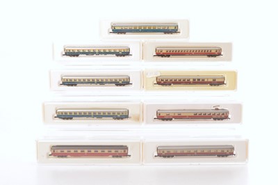 Lot 16 - Marklin Mini-Club Z Gauge German Coaching Stock (9)