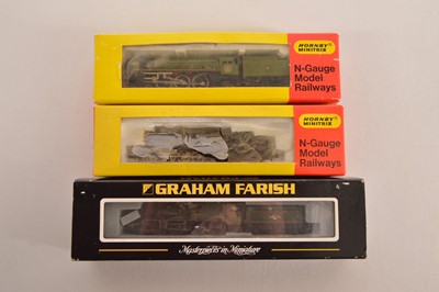 Lot 33 - Graham Farish by Bachmann and Hornby Minitrix N Gauge BR Steam Locomotives with Tenders (3)