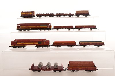 Lot 43 - Graham Farish N Gauge EWS Livery Diesel Locomotives and Freight Stock all Unboxed (12)