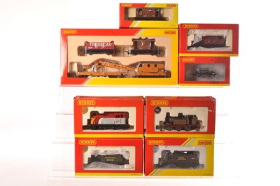 Lot 132 - Hornby (China) 00 Gauge boxed Brighton Works Terrier Tank Engine various 0-4-0 Starter/Collectors Club 0-4-0 Steam and Diesel Locomotives and Breakdown Pack and two Goods wagons (8)