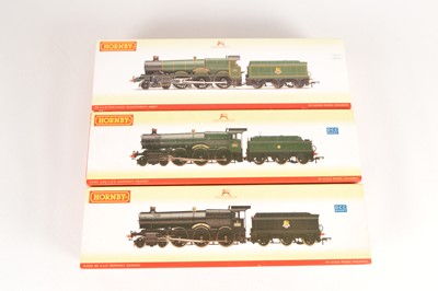 Lot 147 - Hornby (China) 00 Gauge boxed BR ex GWR green Grange and Star Class Locomotives and Tenders (3)