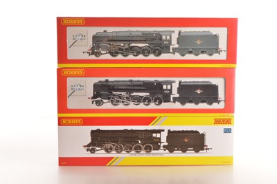 Lot 187 - Hornby (China) 00 Gauge boxed BR black Class 9f 2-10-0 Steam Locomotives and Tenders (3)