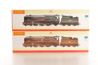 Lot 188 - Hornby (China) 00 Gauge boxed BR green rebuilt West Country Class Locomotives and Tenders (2)