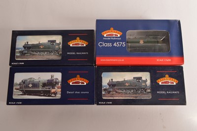 Lot 238 - Bachmann 00 Gauge boxed GWR green and BR black and green Class 4575 and Class 56xx 2-6-2 and 0-6-2 Tank Locomotives (4)