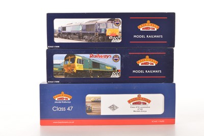 Lot 240 - Bachmann 00 Gauge boxed Class 47 and 66 Diesel Locomotives (3)
