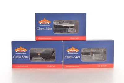 Lot 264 - Bachmann 00 gauge boxed BR black Class 64XX 0-6-0 Pannier Tanks and Class 56XX 0-6-2 Tank Locomotives (3)