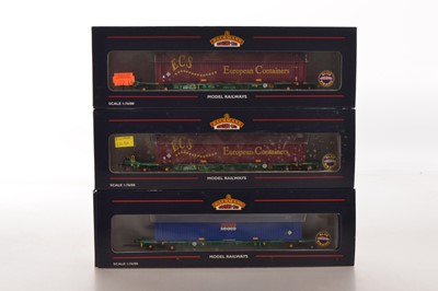 Lot 291 - Bachmann 00 gauge boxed Intermodal Container wagons Twin Packs (3)