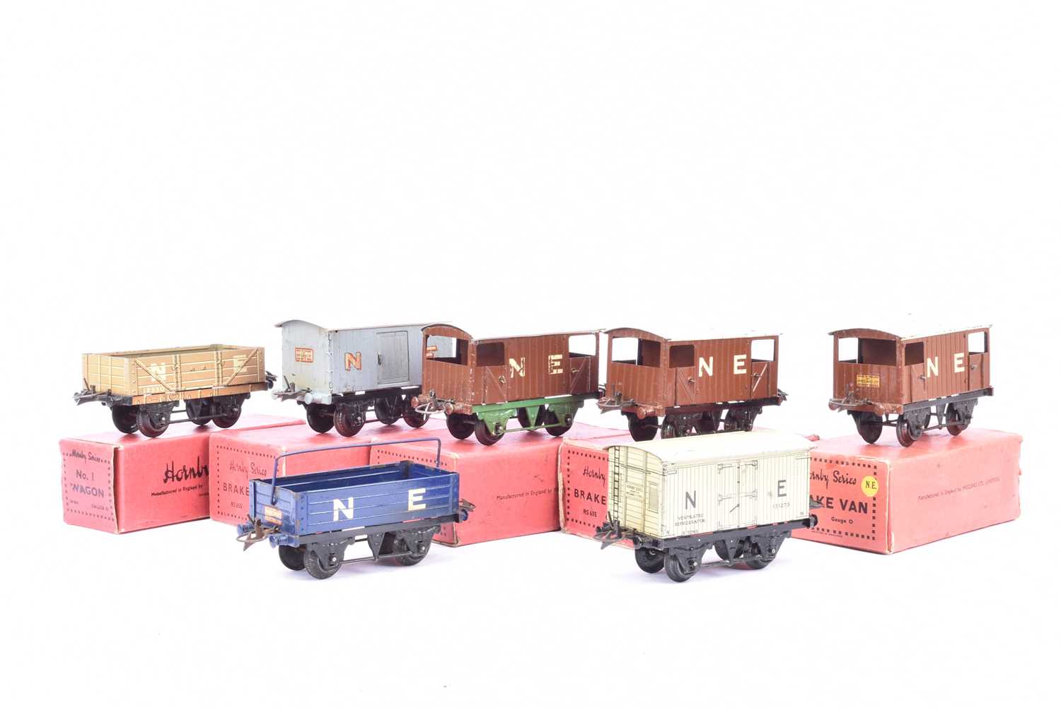 Lot 119 - Hornby 0 Gauge NE 4-wheel Rolling Stock