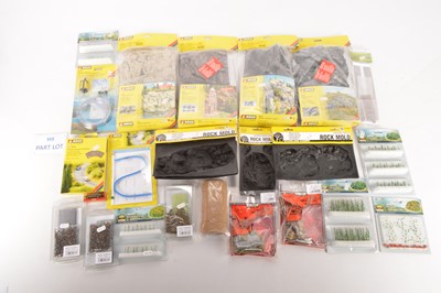Lot 405 - Ex Shop Stock 00 gauge Scenery Inc. Rock Molds Rock Pieces Corner Pieces Roads Ballast walling Flowers Bushes Trees Scatter material by JTT Jarvis Faller Woodland Scenics & other manufacturers (qty)