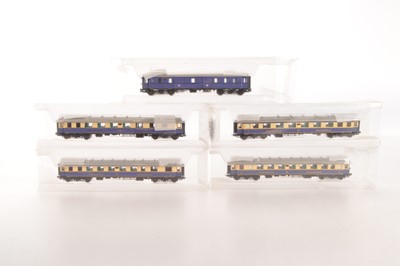 Lot 478 - Liliput by Bachmann German HO Gauge Rheingold Coaches (5)