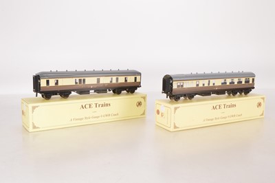 Lot 569 - Ace Modern Issue 0 Gauge GWR Hawksworth Coaches (2)