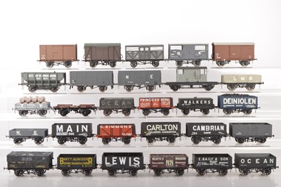 Lot 585 - Slaters and other commercial manufacturers 0 Gauge Finescale Kit built Group of Goods wagons (28)