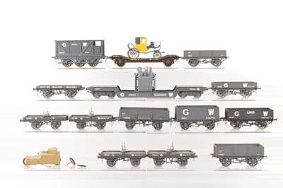 Lot 640 - Cooper craft and other commercial manufacturers 0 Gauge Finescale GWR group of Kitbuilt Metal and palastic bodies Goods Wagons (16)