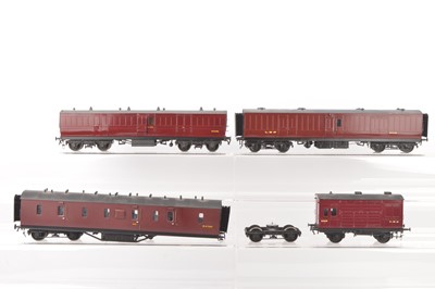 Lot 651 - Kitbuilt 0 Gauge Finescale group of LMS and BR Maroon Rolling stock (4)