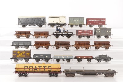 Lot 654 - Various manufacturers 0 Gauge Finescale mixed group of Metal & Plastic bodied Kitbuilt rolling stock (20 plus)