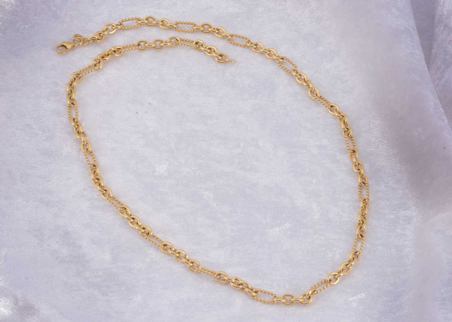 Lot 3 - A 9ct gold fancy link chain necklace