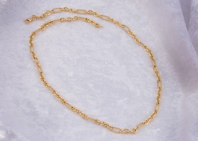 Lot 3 - A 9ct gold fancy link chain necklace