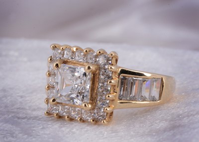 Lot 11 - A 14ct gold gem set dress ring