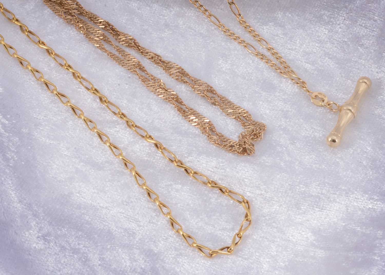 Lot 24 - Three gold necklaces