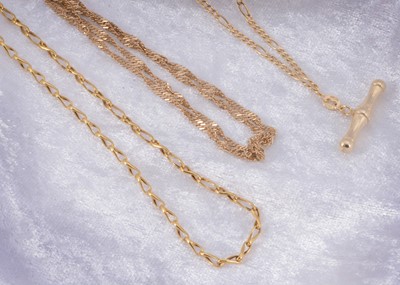 Lot 24 - Three gold necklaces