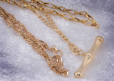 Lot 24 - Three gold necklaces