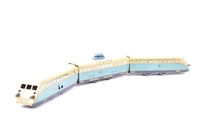 Lot 160 - French Hornby 0 Gauge Electric PLM blue and cream 'Triplet' Autorail unit