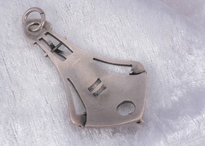 Lot 37 - An Edwardian art nouveau silver and enamel drop pendant