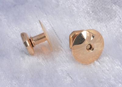 Lot 39 - A pair of 9ct gold and onyx dress studs