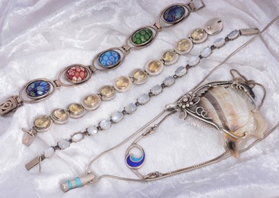 Lot 43 - A Collection of modern silver bracelets, pendants and necklaces