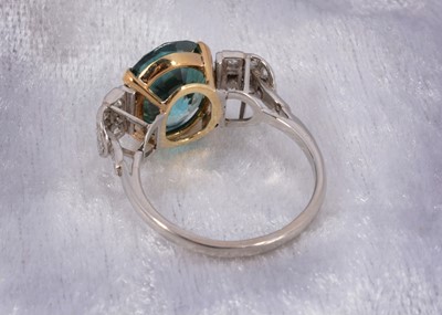 Lot 54 - An art deco zircon and diamond dress ring