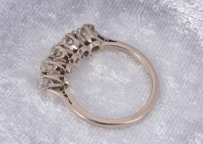 Lot 69 - A five stone 18ct gold dress ring